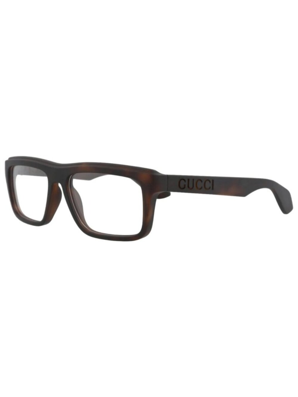 New Gucci Women's Eyeglasses Square Rectangle Injection Frame Mens Havana Havana
